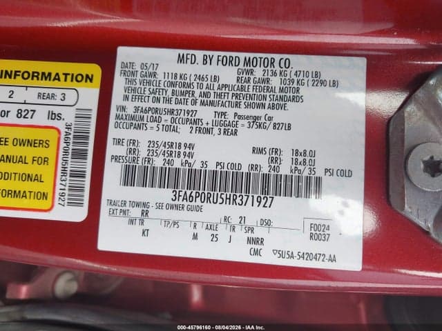 2017 FORD FUSION HYBRID TITANIUM 9
