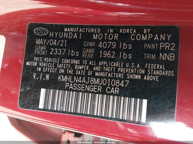 2021 HYUNDAI ELANTRA HYBRID LIMITED 9