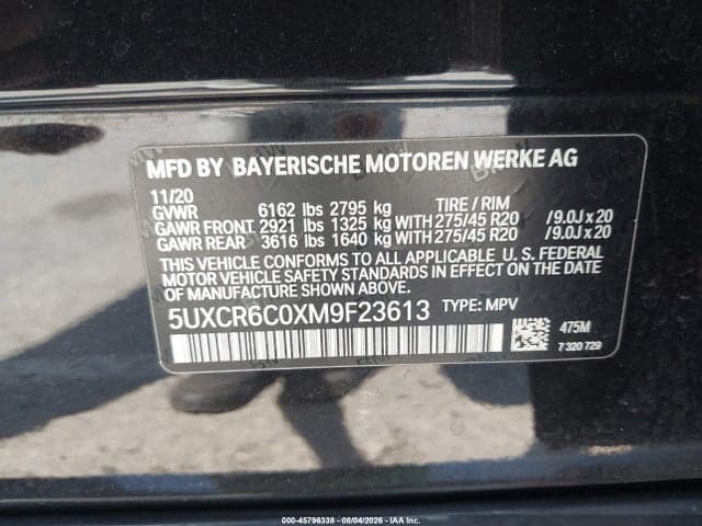 2021 BMW X5 XDRIVE40I 9
