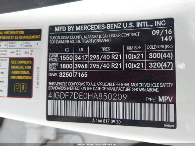 2017 MERCEDES-BENZ GLS 550 4MATIC 9