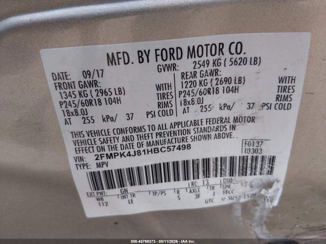 2017 FORD EDGE SEL 9
