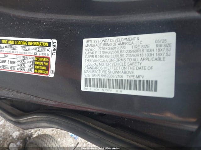 2025 HONDA ODYSSEY EX-L 9