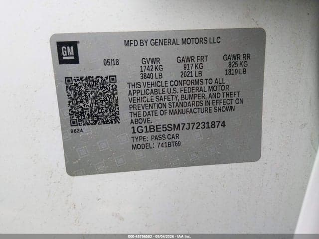 2018 CHEVROLET CRUZE LT AUTO 9