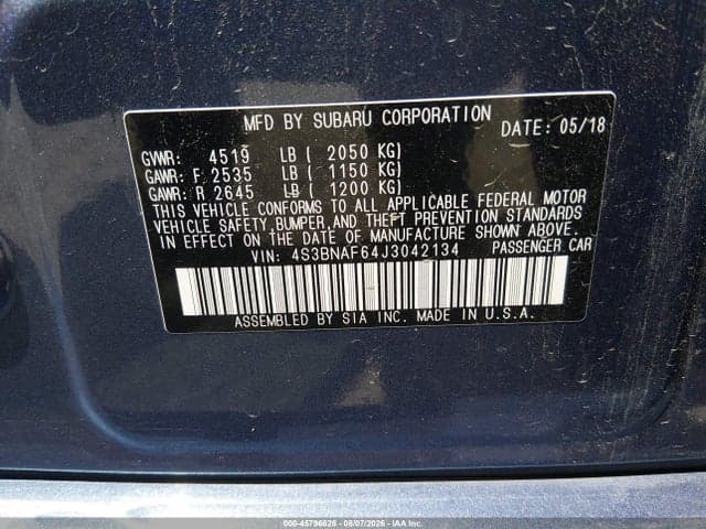 2018 SUBARU LEGACY 2.5I PREMIUM 9