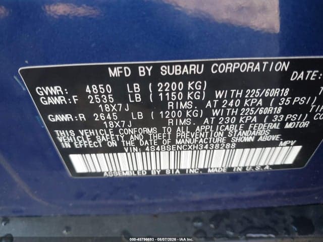 2017 SUBARU OUTBACK 3.6R LIMITED 9