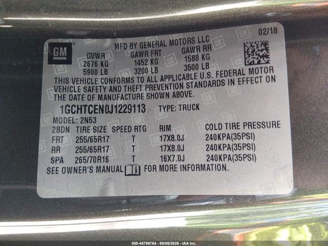 2018 CHEVROLET COLORADO LT 9