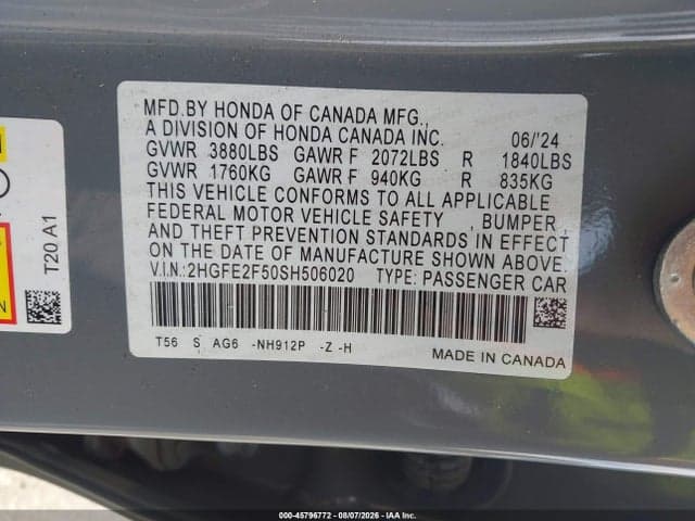2025 HONDA CIVIC SPORT 9