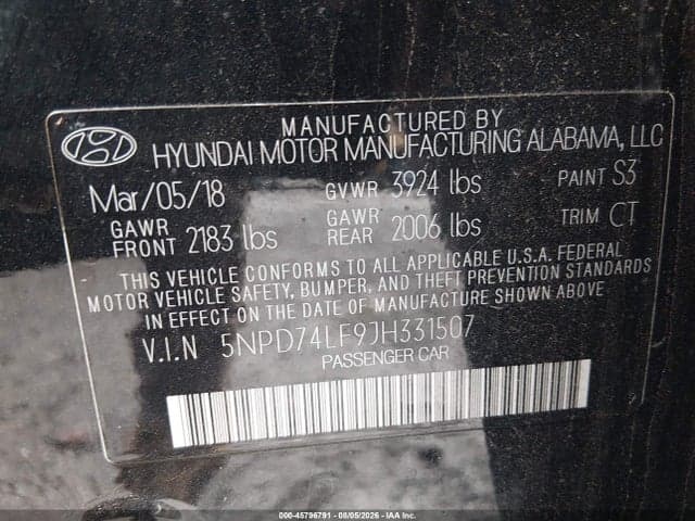 2018 HYUNDAI ELANTRA SE 9