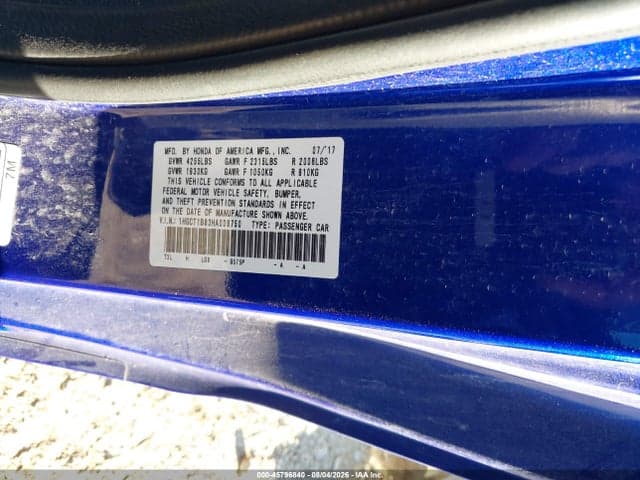 2017 HONDA ACCORD EX-L 9