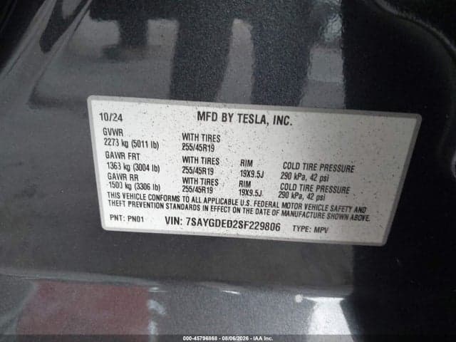 2025 TESLA MODEL Y LONG RANGE DUAL MOTOR REAR-WHEEL DRIVE 9