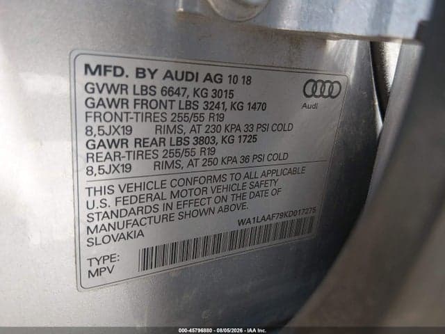 2019 AUDI Q7 55 PREMIUM/55 SE PREMIUM 9