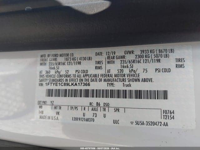 2020 FORD TRANSIT-150 9