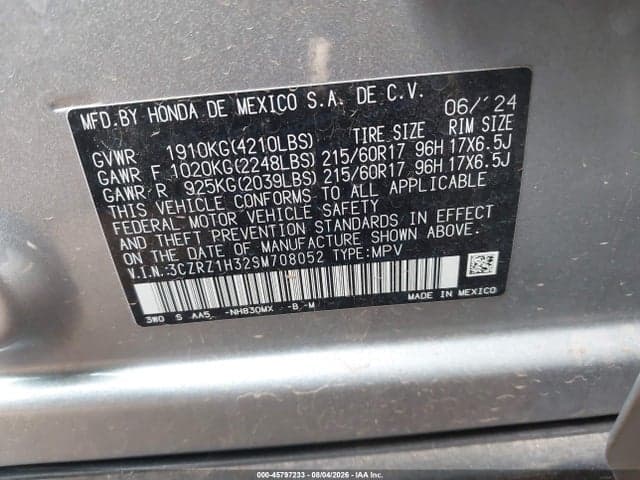2025 HONDA HR-V 2WD LX 9