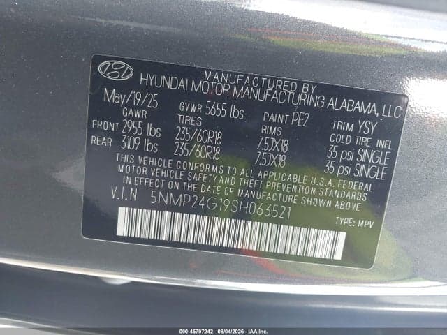 2025 HYUNDAI SANTA FE HYBRID SEL 9