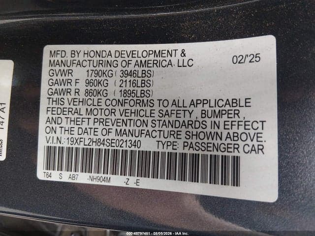 2025 HONDA CIVIC SEDAN SPORT 9