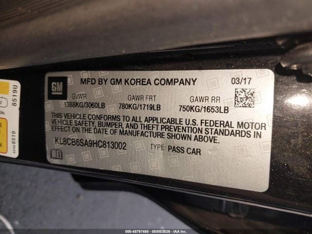 2017 CHEVROLET SPARK LS CVT 9