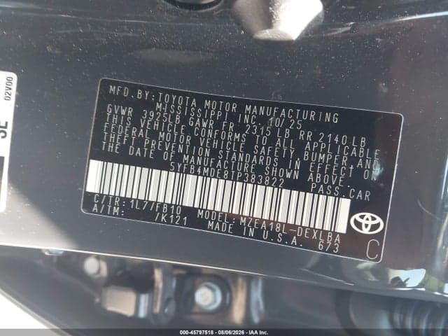 2026 TOYOTA COROLLA LE 9