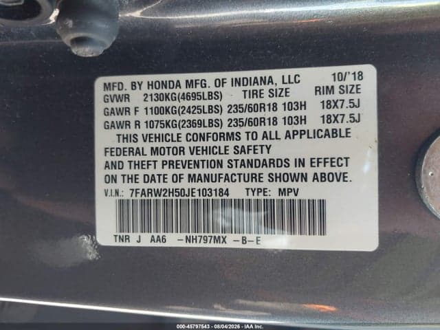 2018 HONDA CR-V EX 9