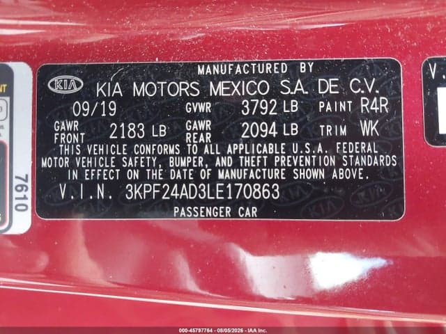 2020 KIA FORTE LXS 9
