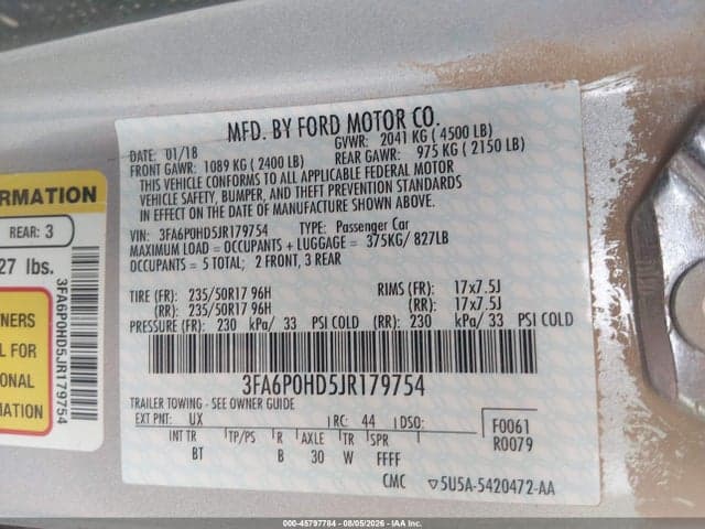 2018 FORD FUSION SE 9