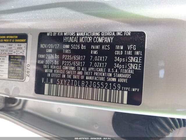 2018 HYUNDAI SANTA FE SPORT 2.4L 9