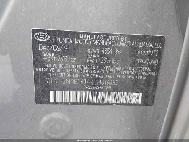 2020 HYUNDAI SONATA SEL 9