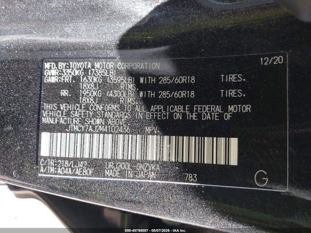 2021 TOYOTA LAND CRUISER 9