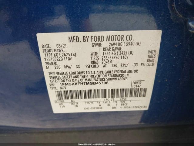 2021 FORD EXPLORER LIMITED 9