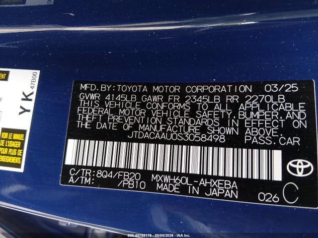 2025 TOYOTA PRIUS LE 9