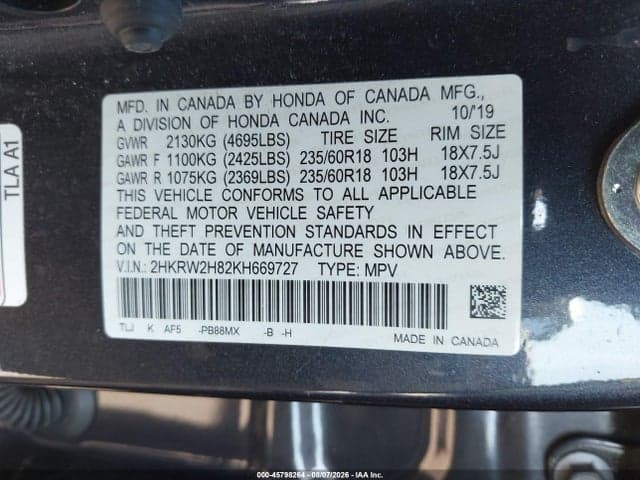 2019 HONDA CR-V EX-L 9