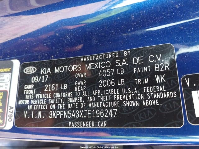 2018 KIA FORTE SX 9