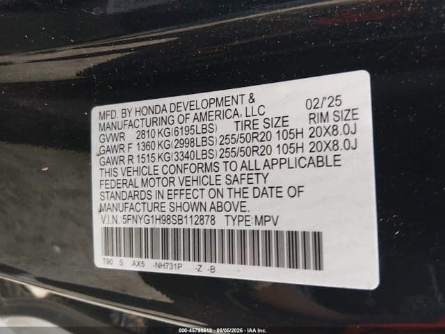 2025 HONDA PILOT BLACK EDITION 9