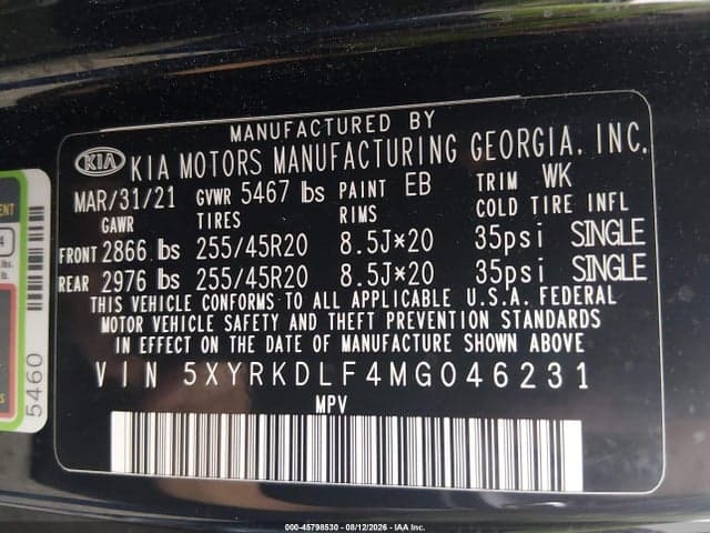2021 KIA SORENTO SX 9