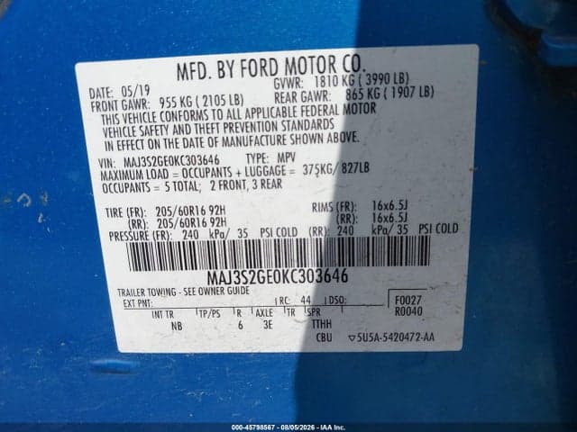 2019 FORD ECOSPORT SE 9