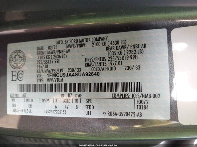 2025 FORD ESCAPE PLATINUM 9