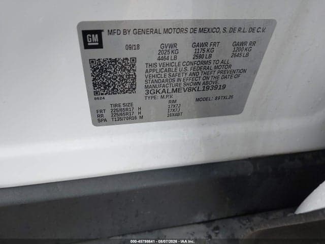 2019 GMC TERRAIN SLE 9