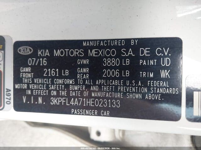 2017 KIA FORTE S 9