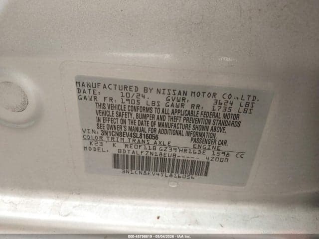 2025 NISSAN VERSA 1.6 SV 9