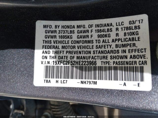 2017 HONDA CIVIC LX 9