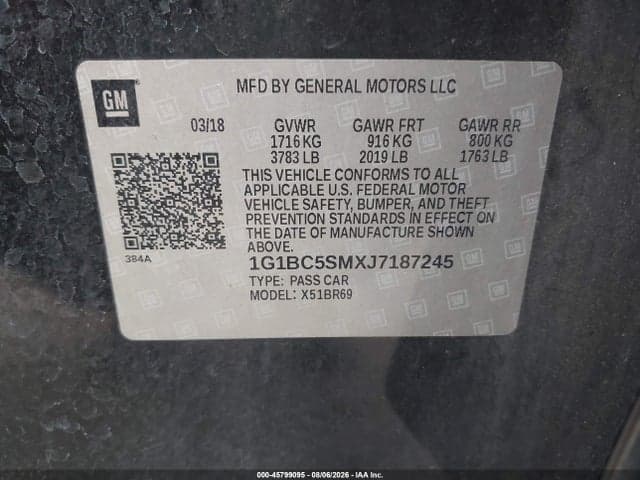 2018 CHEVROLET CRUZE LS AUTO 9
