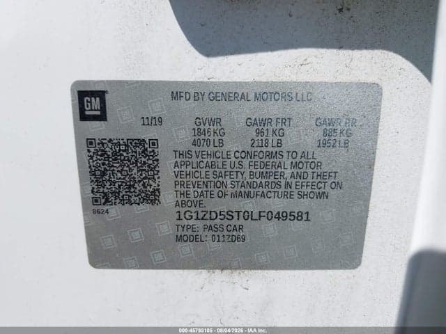 2020 CHEVROLET MALIBU FWD LT 9