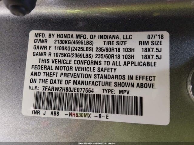 2018 HONDA CR-V EX-L/EX-L NAVI 9