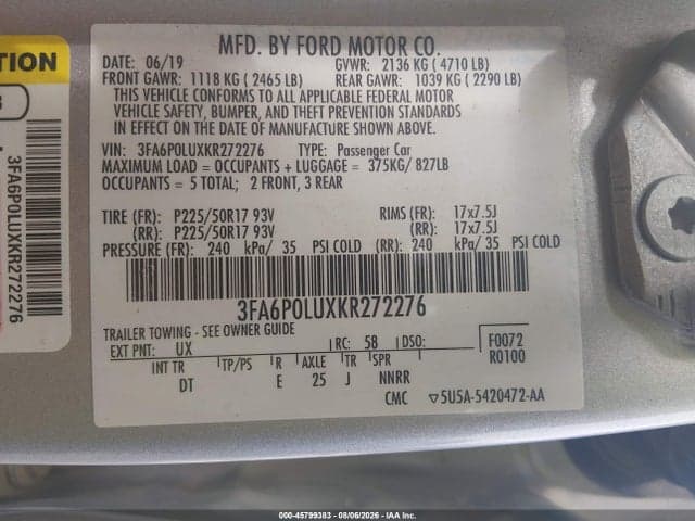 2019 FORD FUSION HYBRID SE 9