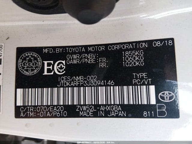 2018 TOYOTA PRIUS PRIME UPGRADE 9