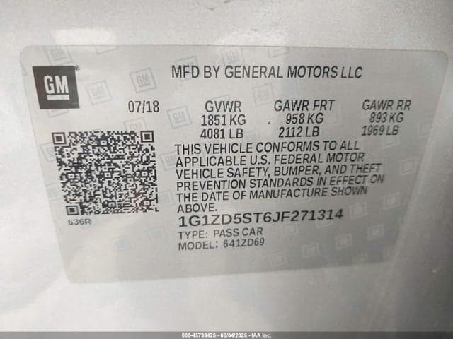 2018 CHEVROLET MALIBU LT 9