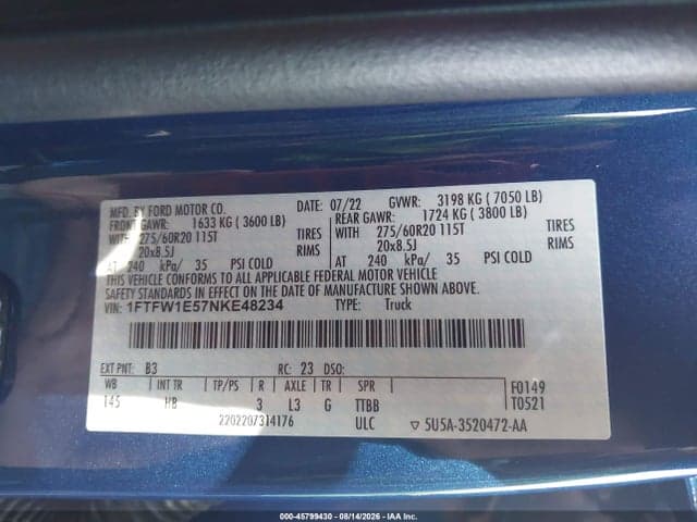 2022 FORD F-150 LARIAT 9