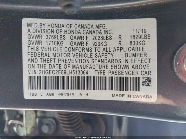 2020 HONDA CIVIC SPORT 9