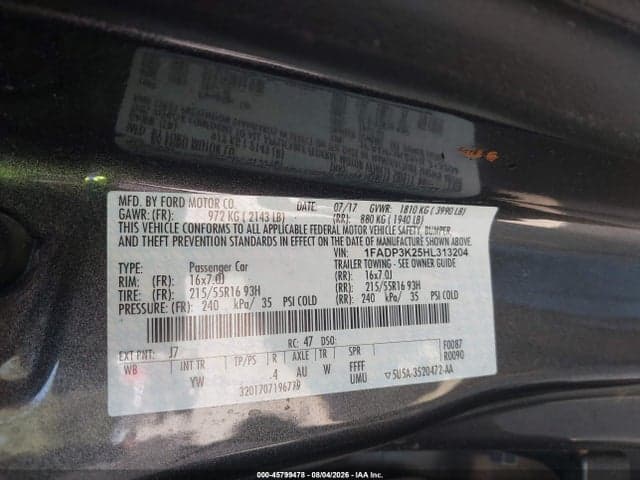 2017 FORD FOCUS SE 9