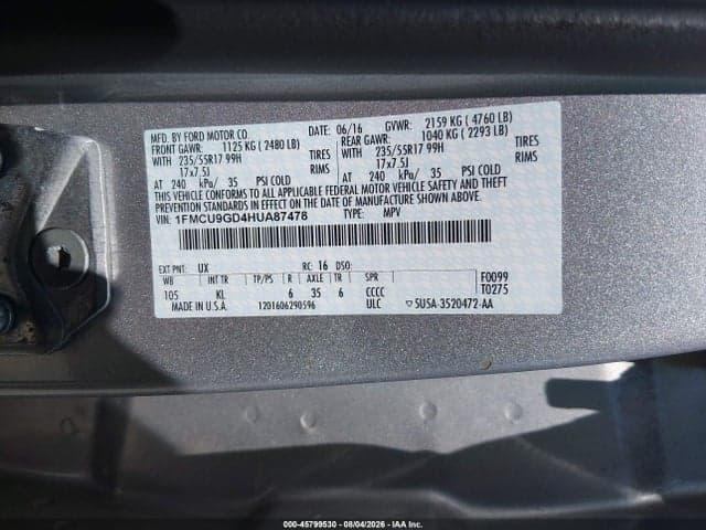 2017 FORD ESCAPE SE 9