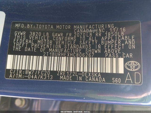 2017 TOYOTA COROLLA SE 9